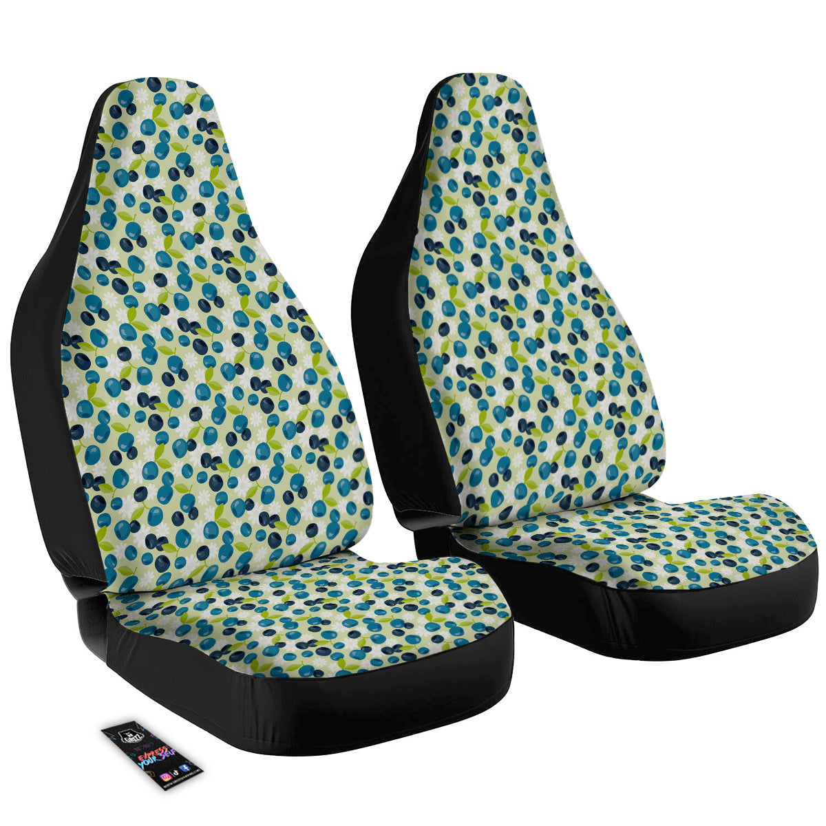 Blueberry And Daisy Print Pattern Car Seat Covers-grizzshop