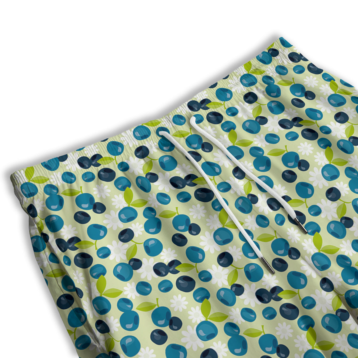 Blueberry And Daisy Print Pattern Men's Athletic Shorts