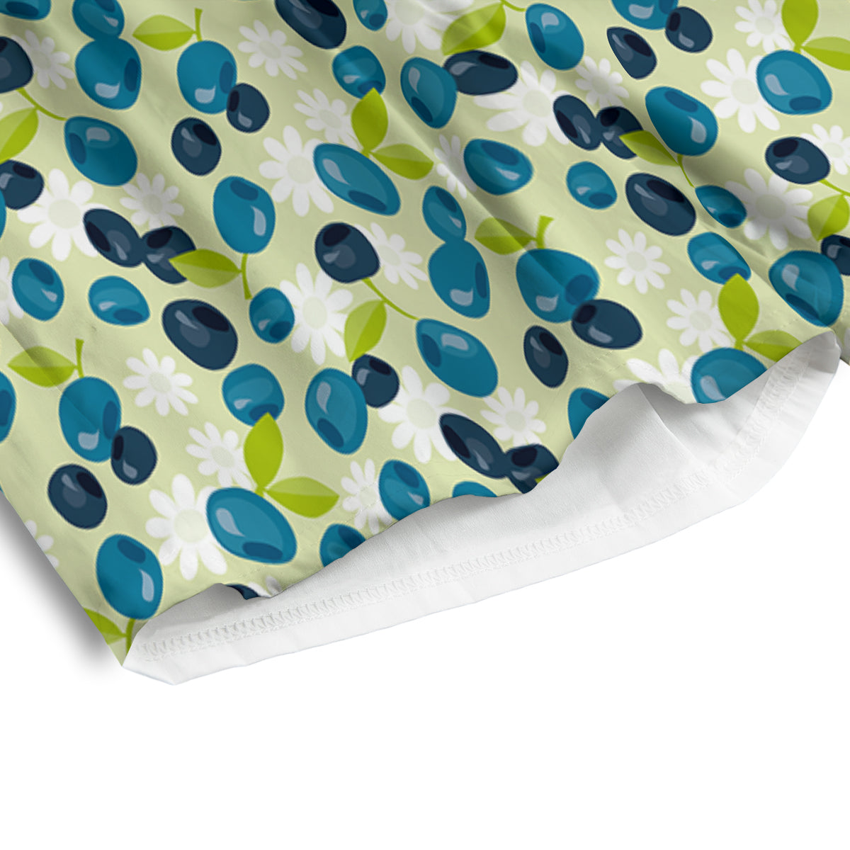 Blueberry And Daisy Print Pattern Men's Athletic Shorts