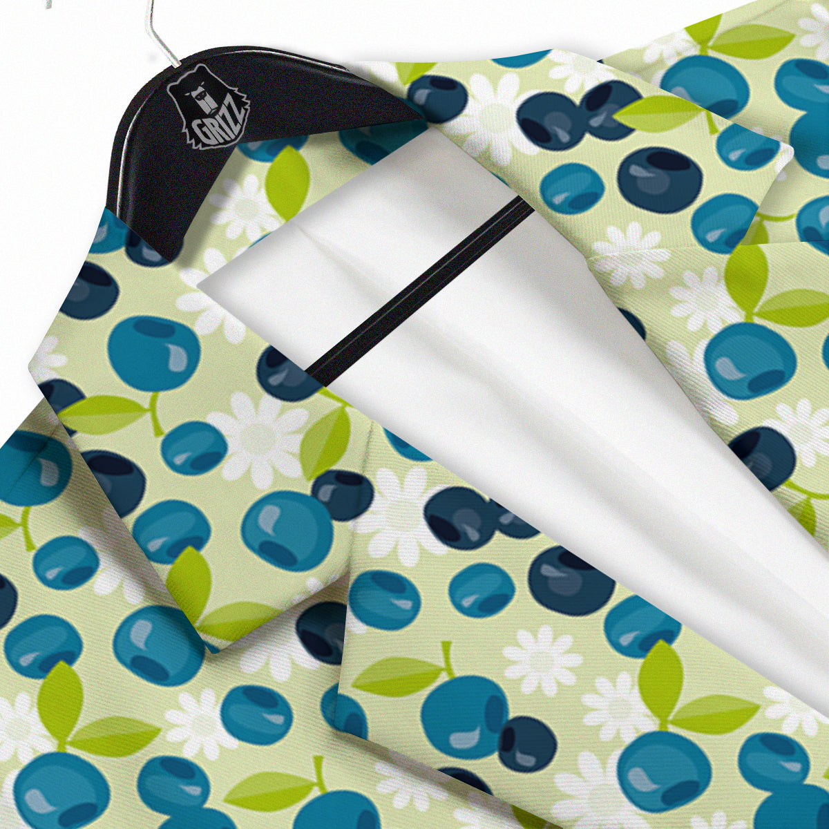 Blueberry And Daisy Print Pattern Men's Sport Coat-grizzshop