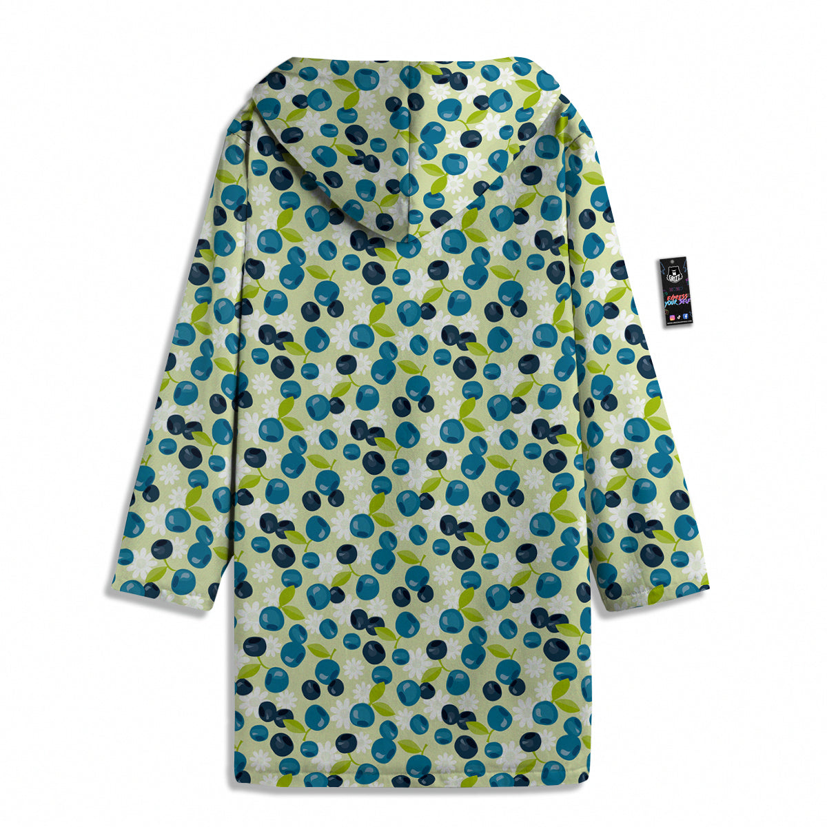 Blueberry And Daisy Print Pattern Men's Windbreaker Jacket-grizzshop