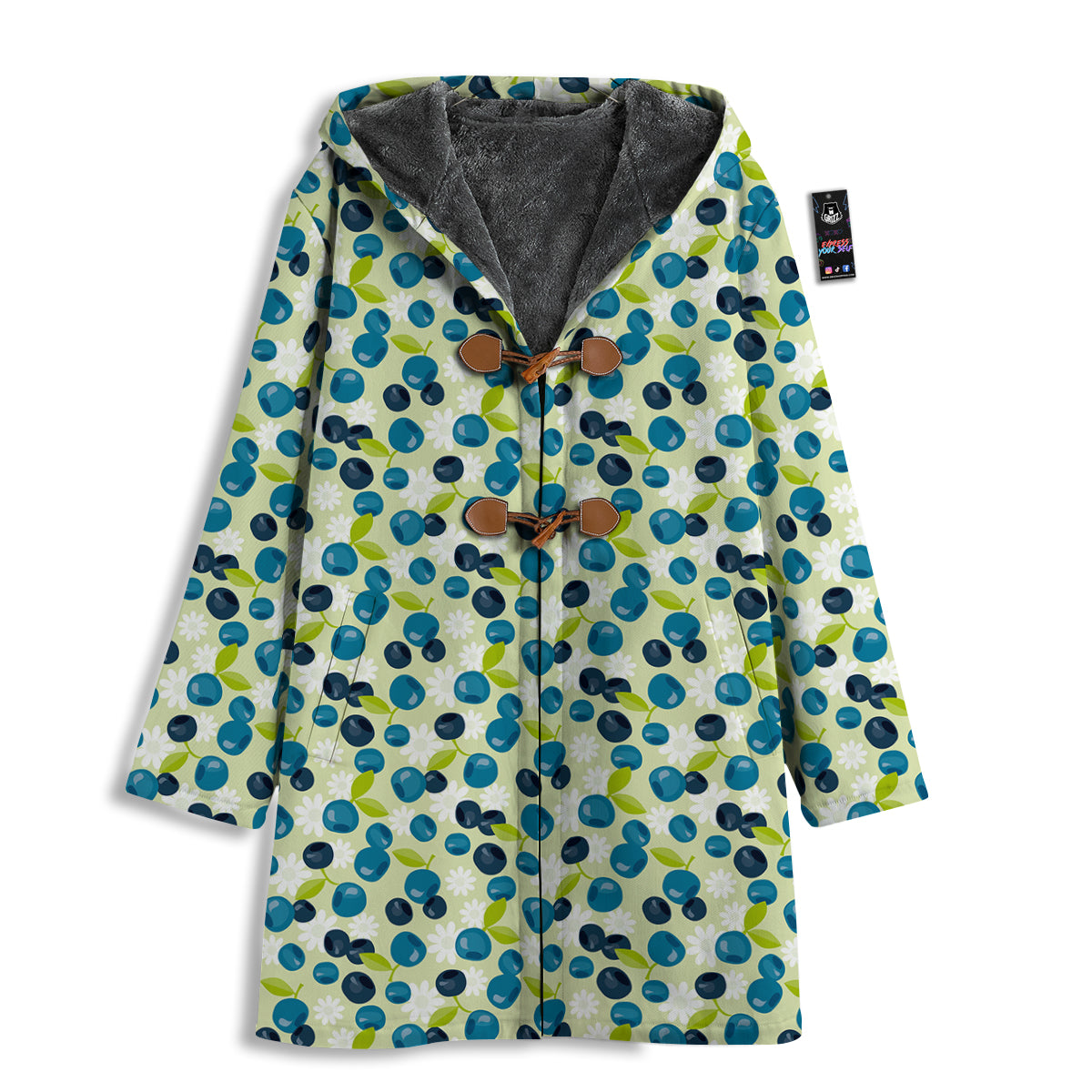 Blueberry And Daisy Print Pattern Men's Windbreaker Jacket-grizzshop
