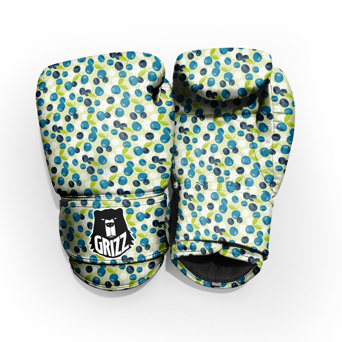 Blueberry And Daisy Print Pattern Pro Boxing Glove
