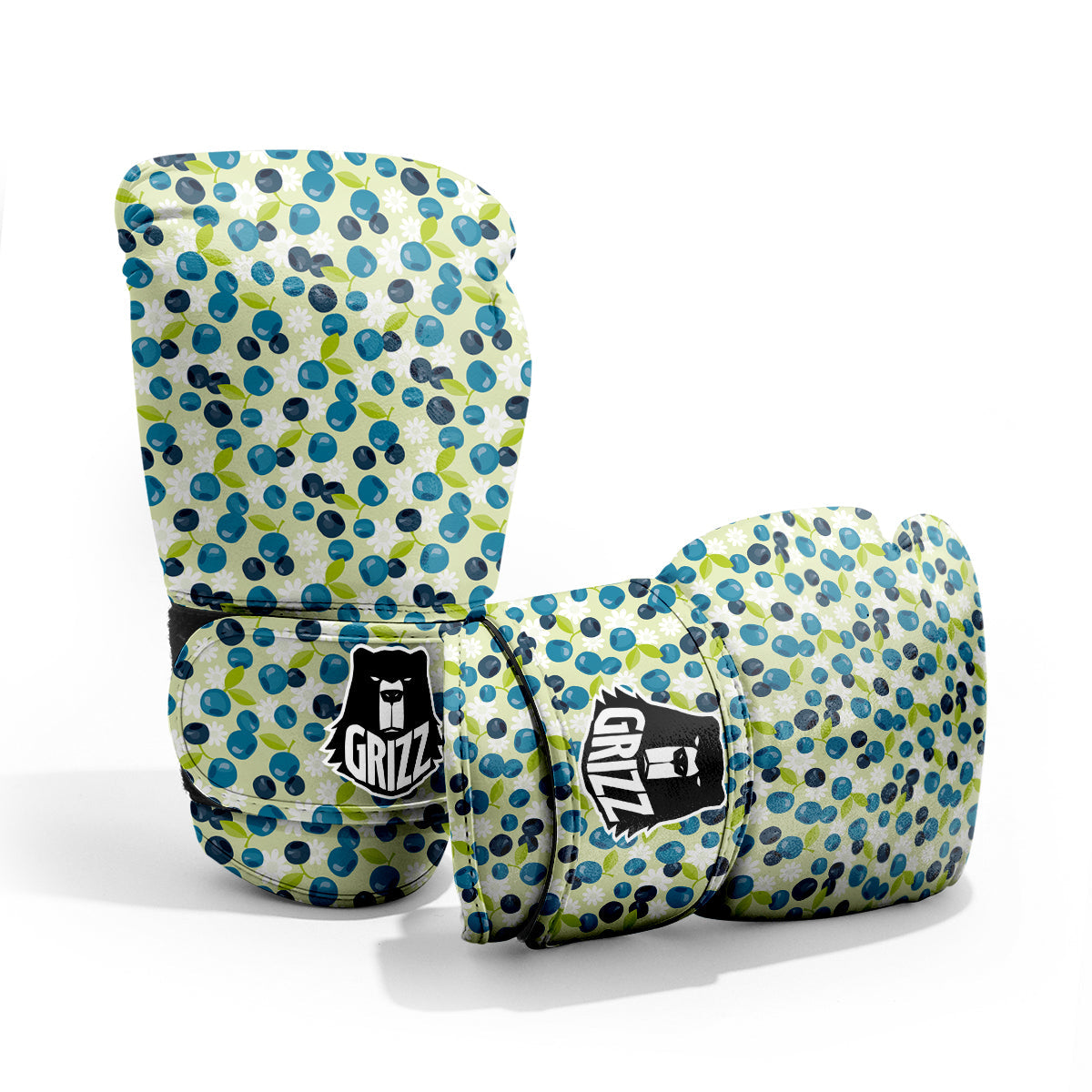 Blueberry And Daisy Print Pattern Pro Boxing Glove