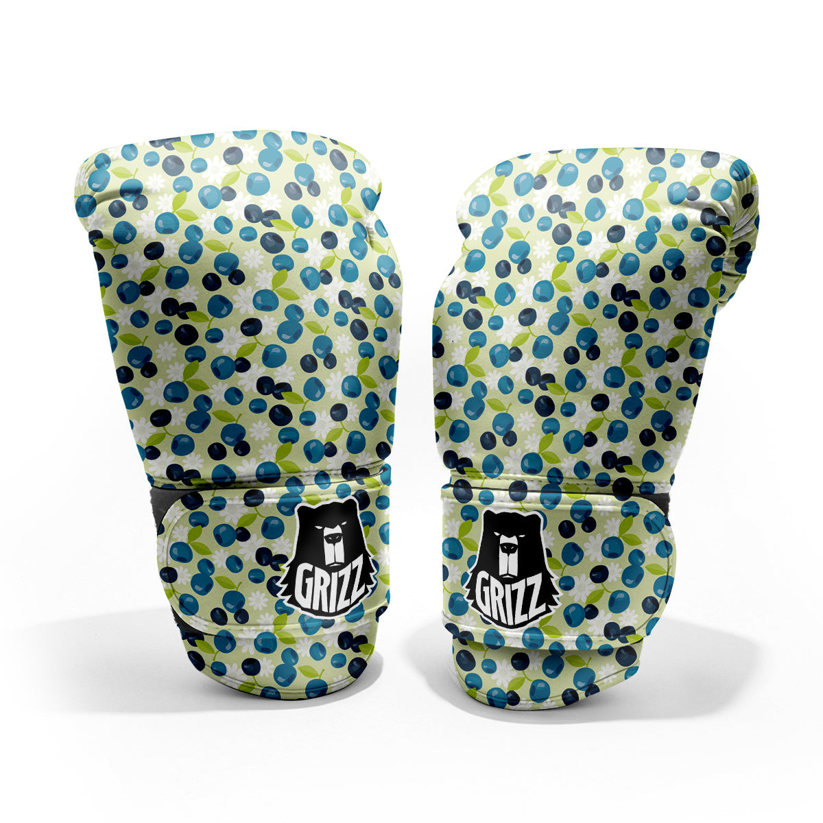 Blueberry And Daisy Print Pattern Pro Boxing Glove