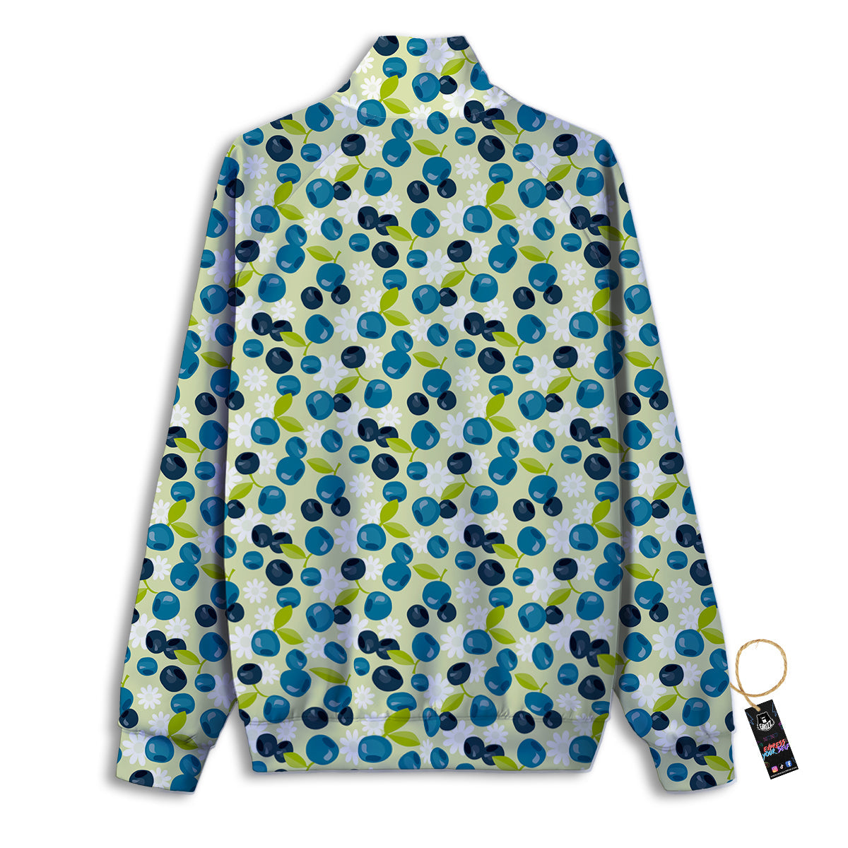 Blueberry And Daisy Print Pattern Track Jacket-grizzshop