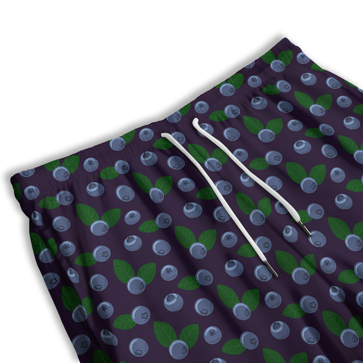 Blueberry And Leaf Print Pattern Men's Athletic Shorts