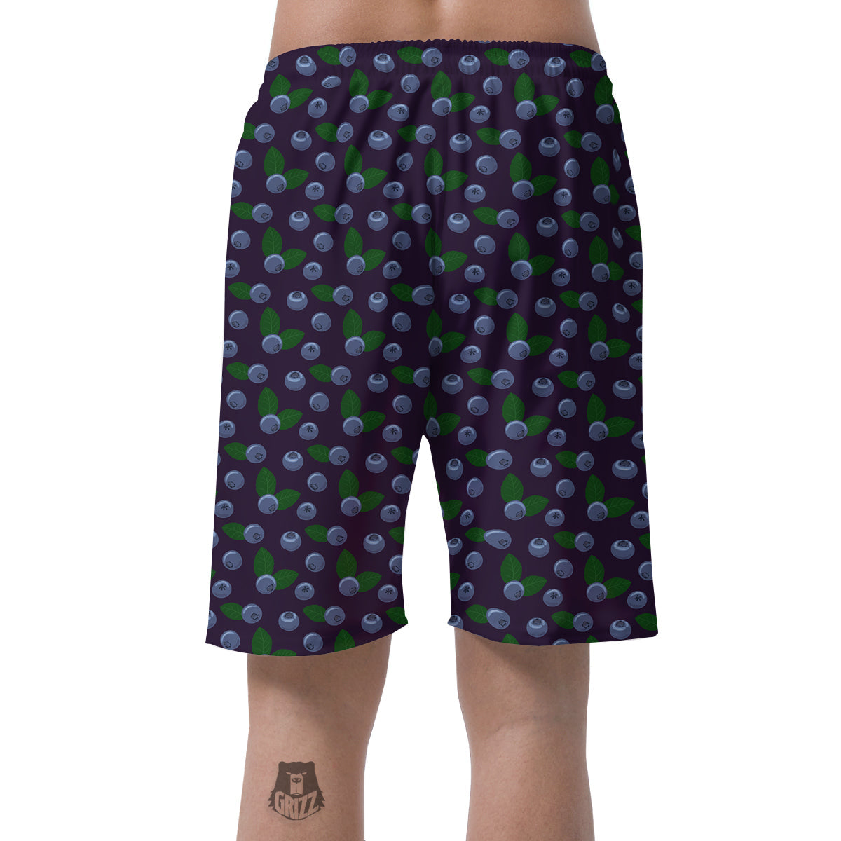 Blueberry And Leaf Print Pattern Men's Shorts-grizzshop