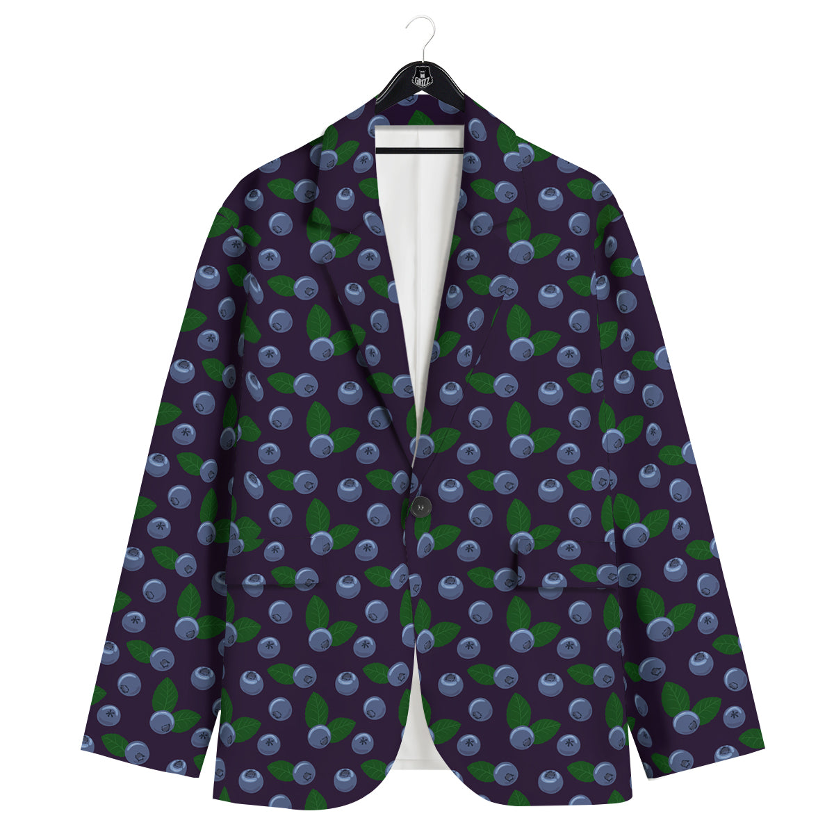 Blueberry And Leaf Print Pattern Men's Sport Coat-grizzshop