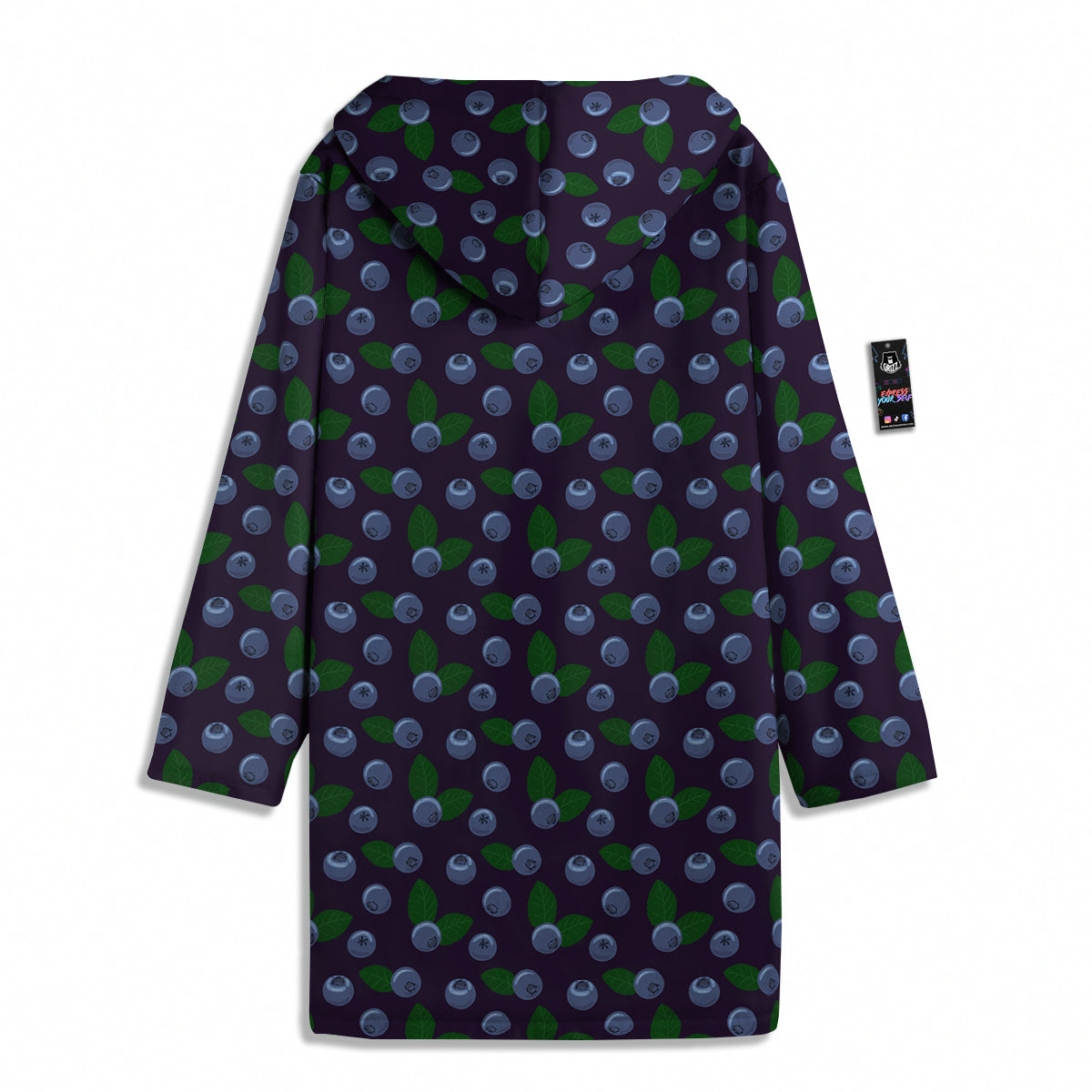 Blueberry And Leaf Print Pattern Men's Windbreaker Jacket-grizzshop