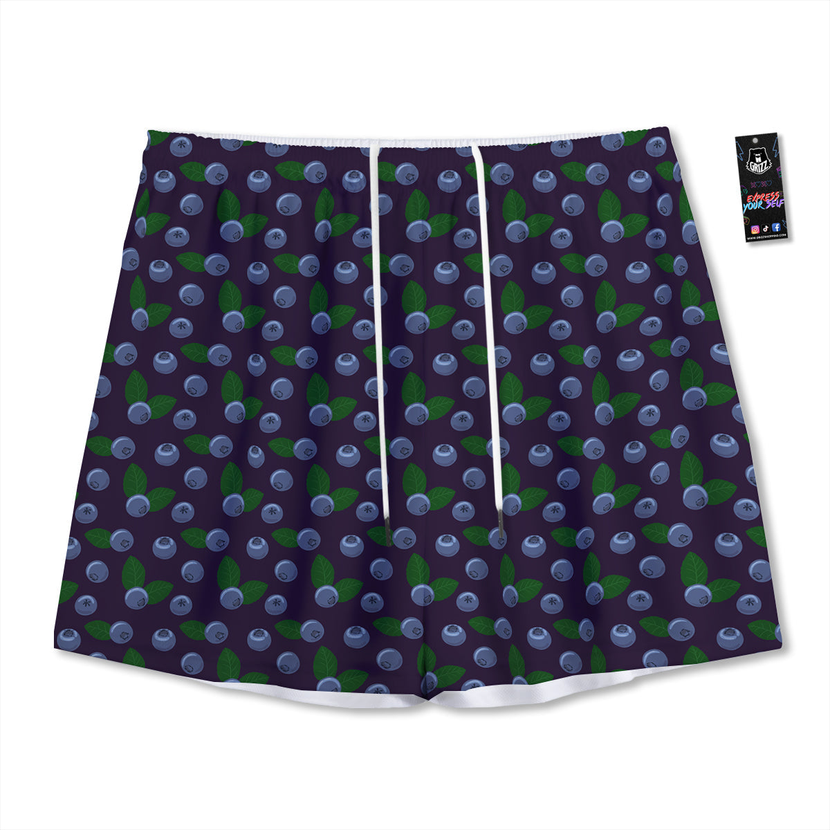 Digital Camo White And Green Print Mesh Shorts