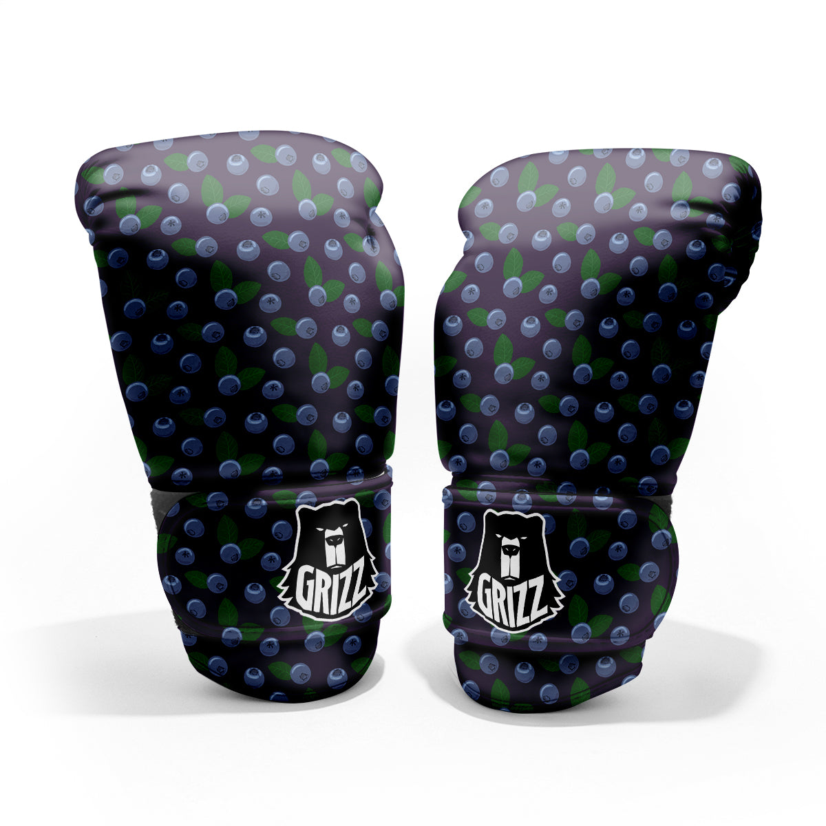 Blueberry And Leaf Print Pattern Pro Boxing Glove