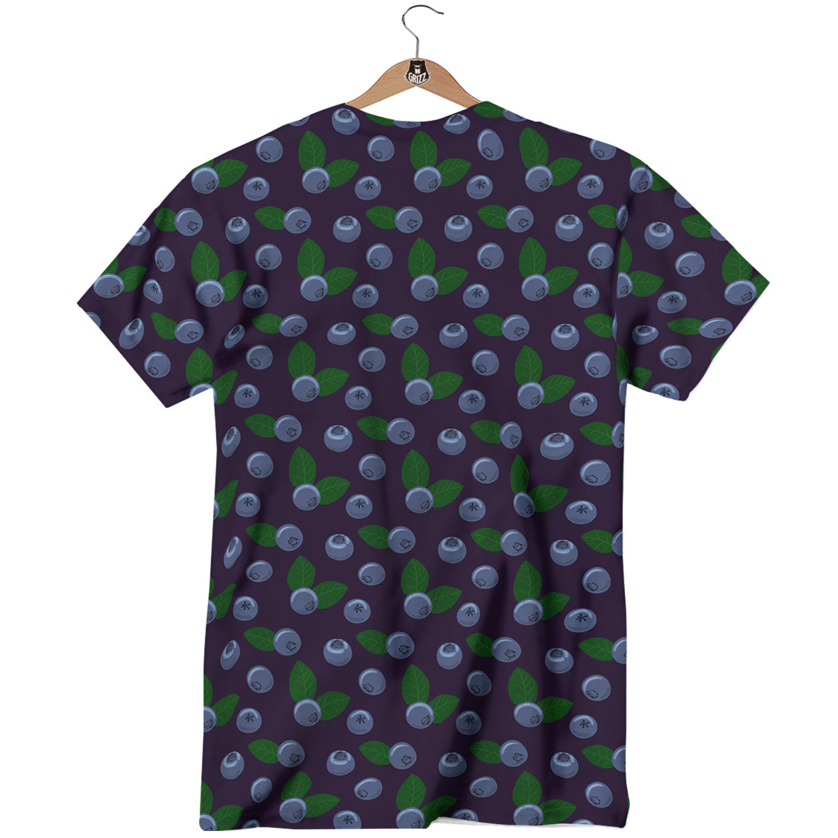 Blueberry And Leaf Print Pattern T-Shirt-grizzshop