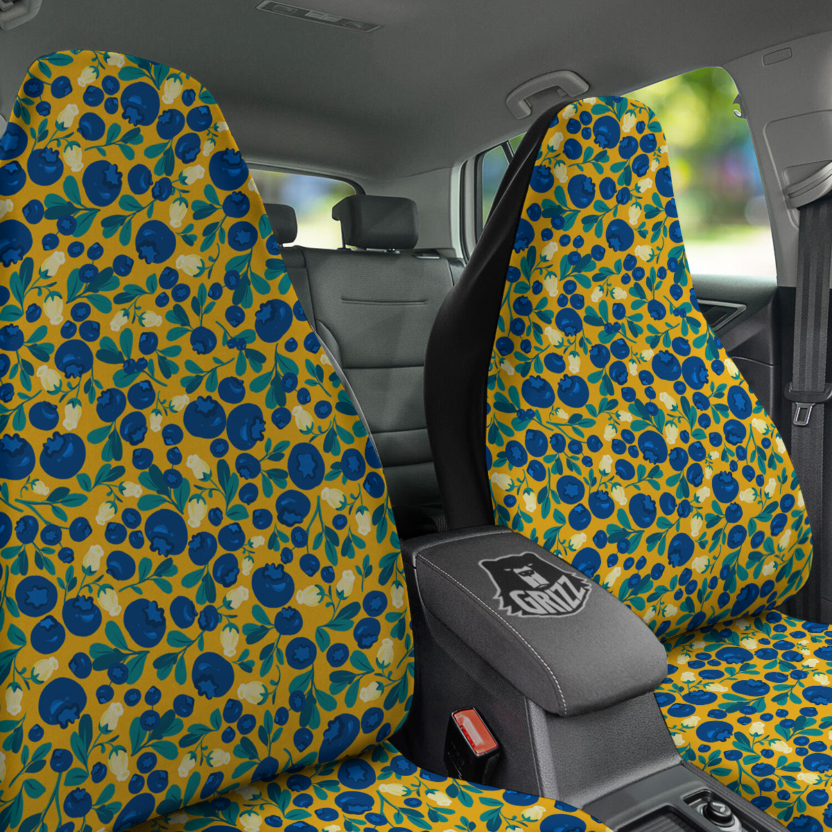 Blueberry Yellow Print Pattern Car Seat Covers-grizzshop