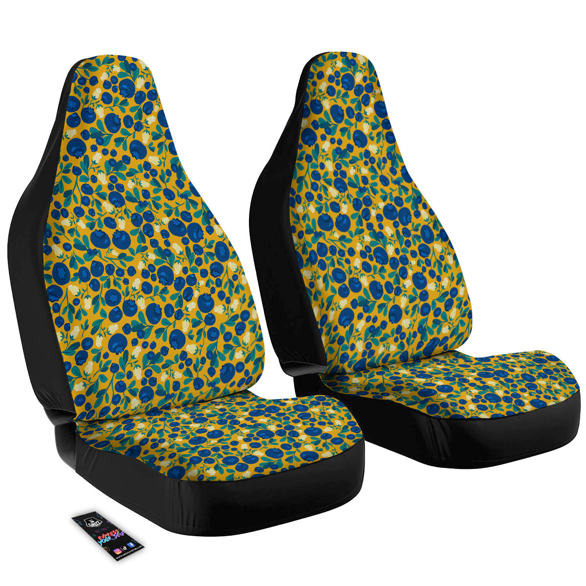 Blueberry Yellow Print Pattern Car Seat Covers-grizzshop