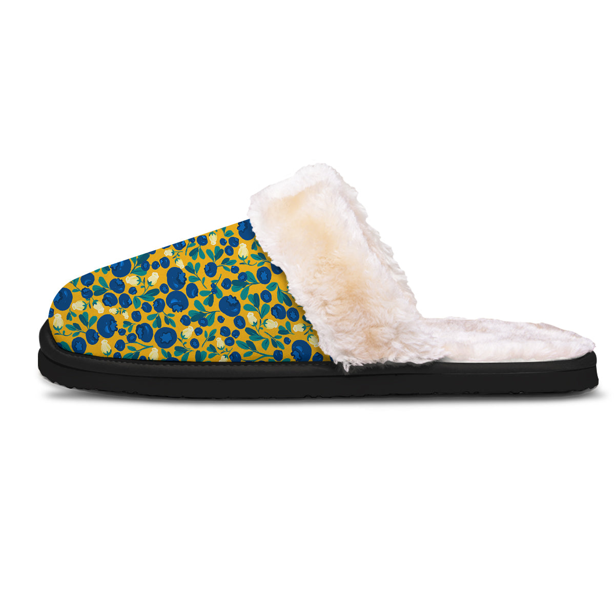Blueberry Yellow Print Pattern Slippers-grizzshop