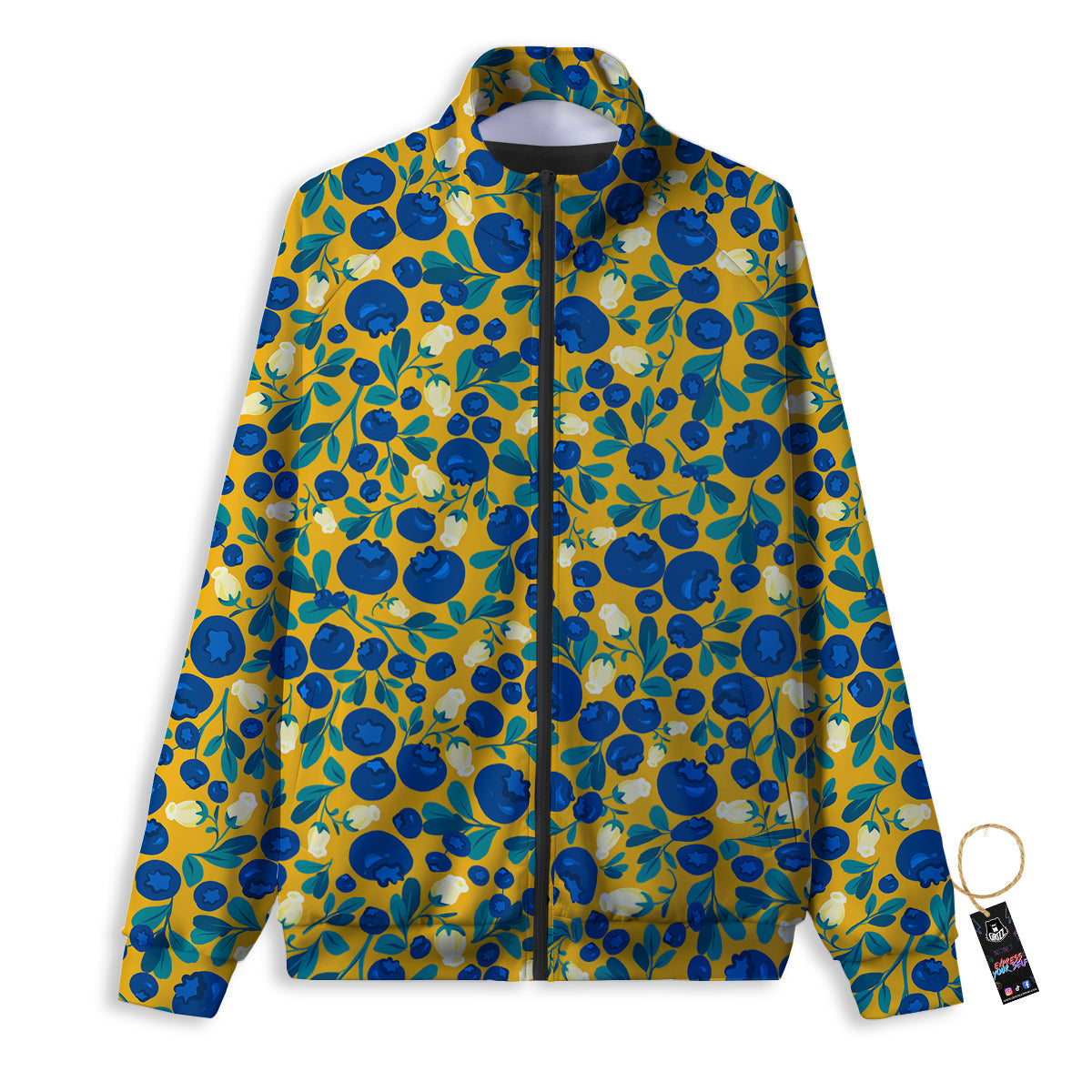 Blueberry Yellow Print Pattern Track Jacket-grizzshop