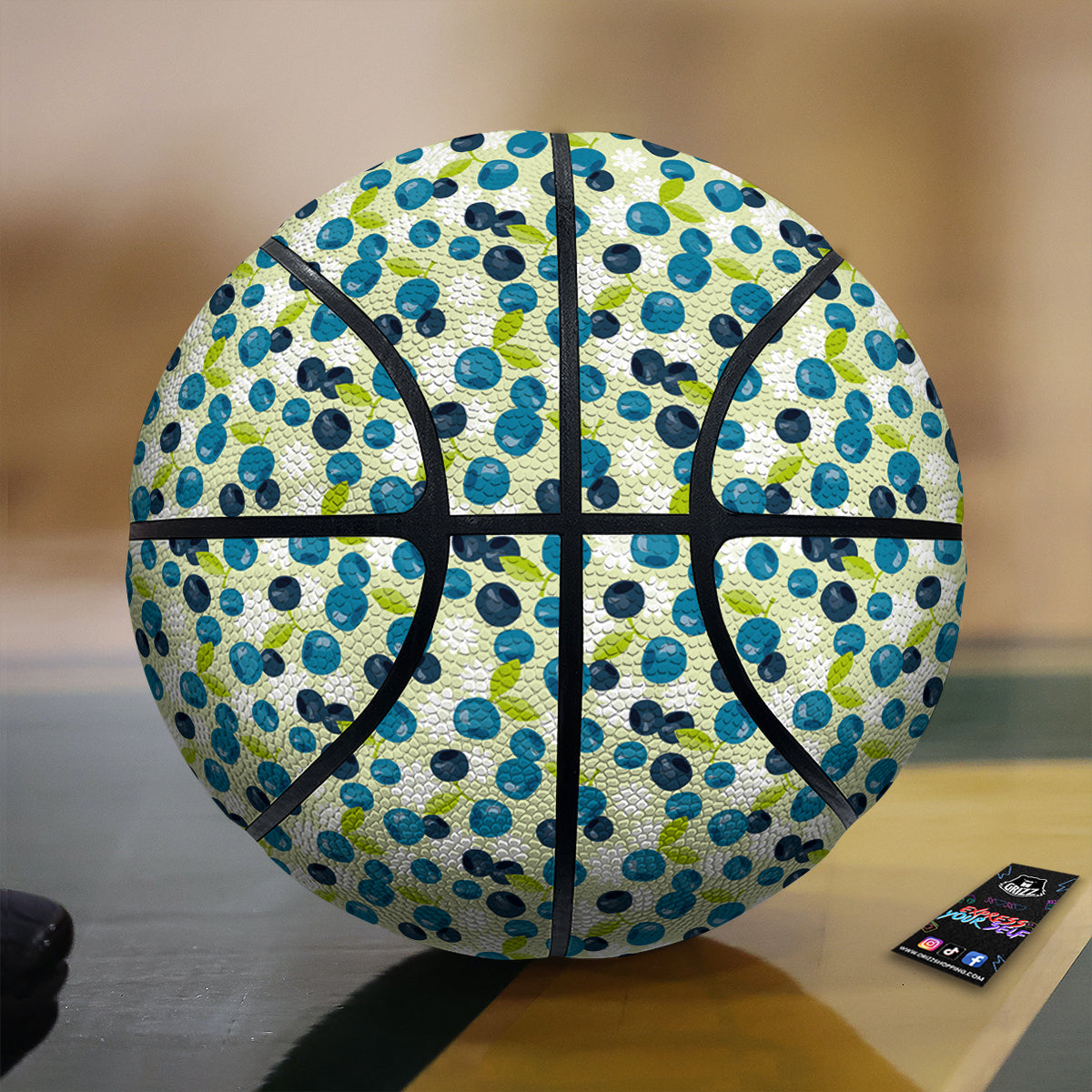 Blueberry And Daisy Print Pattern Basketball