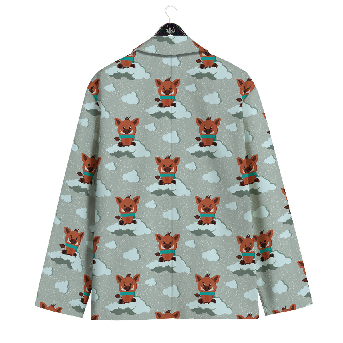 Boar And Cloud Print Pattern Men's Sport Coat-grizzshop