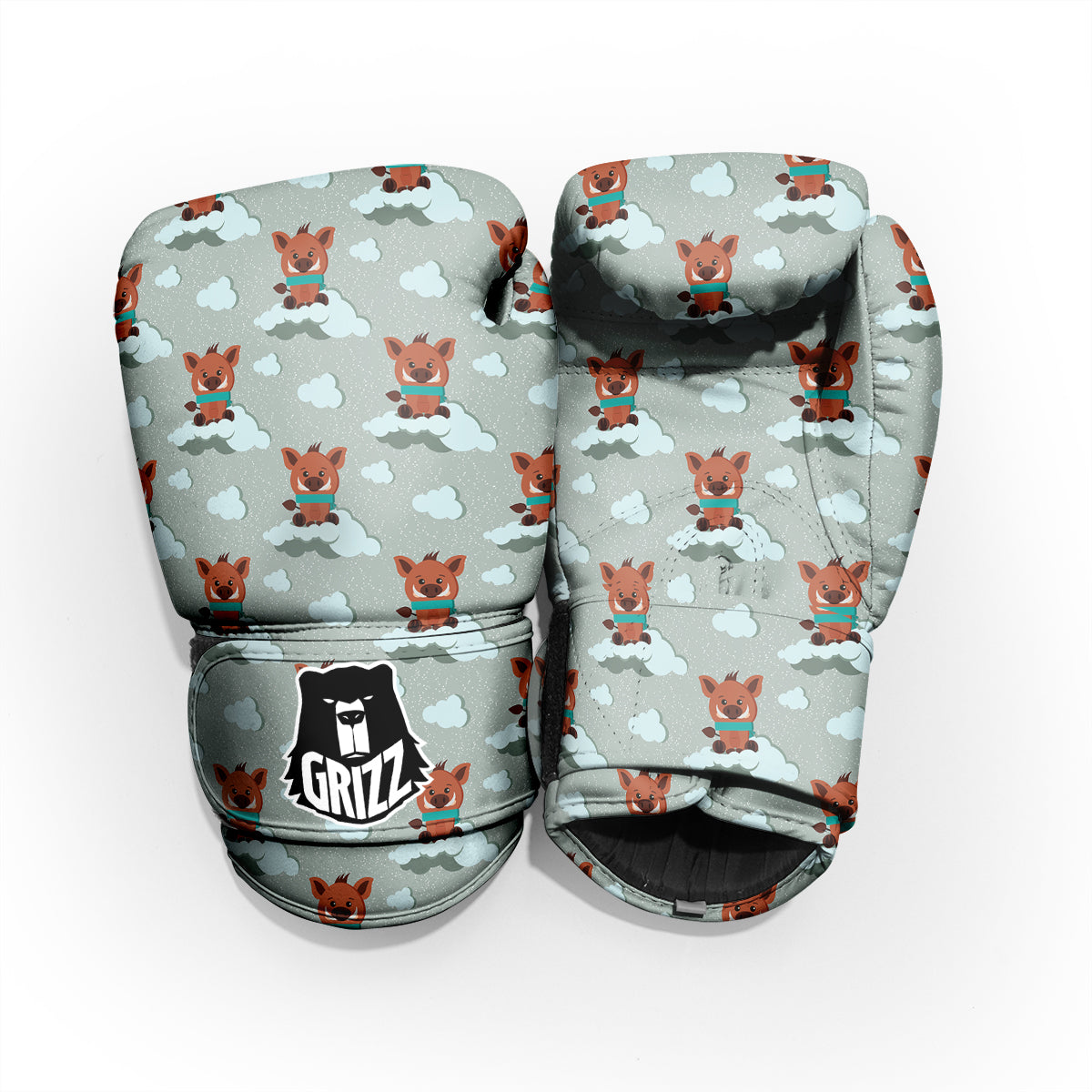 Boar And Cloud Print Pattern Pro Boxing Glove