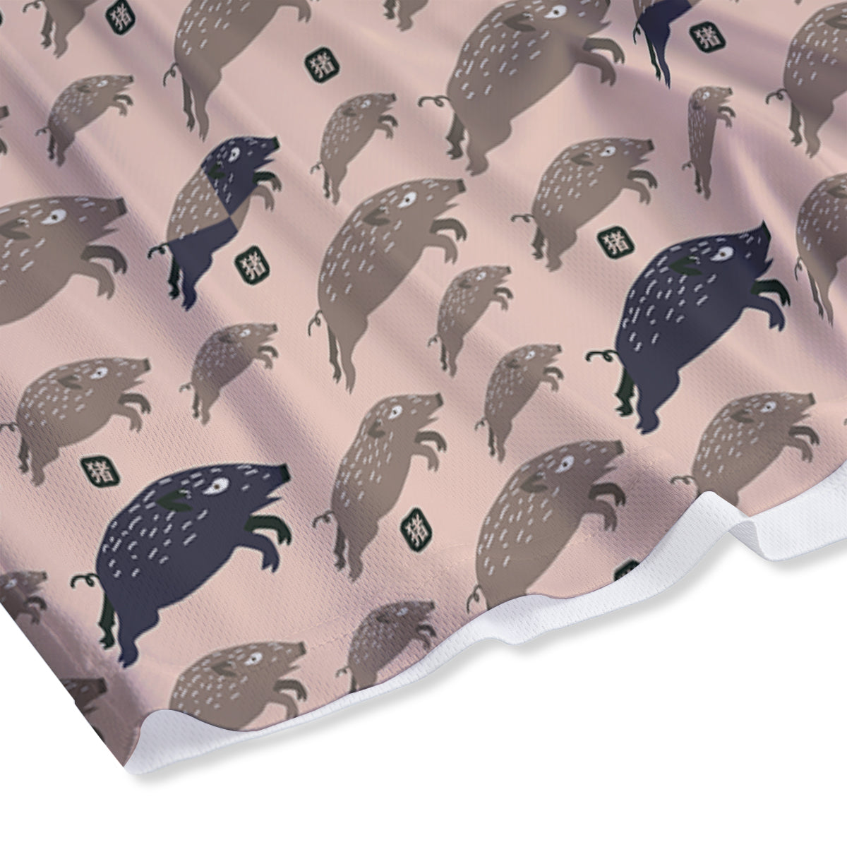 Boar Jumping Print Pattern Mesh Shorts-grizzshop