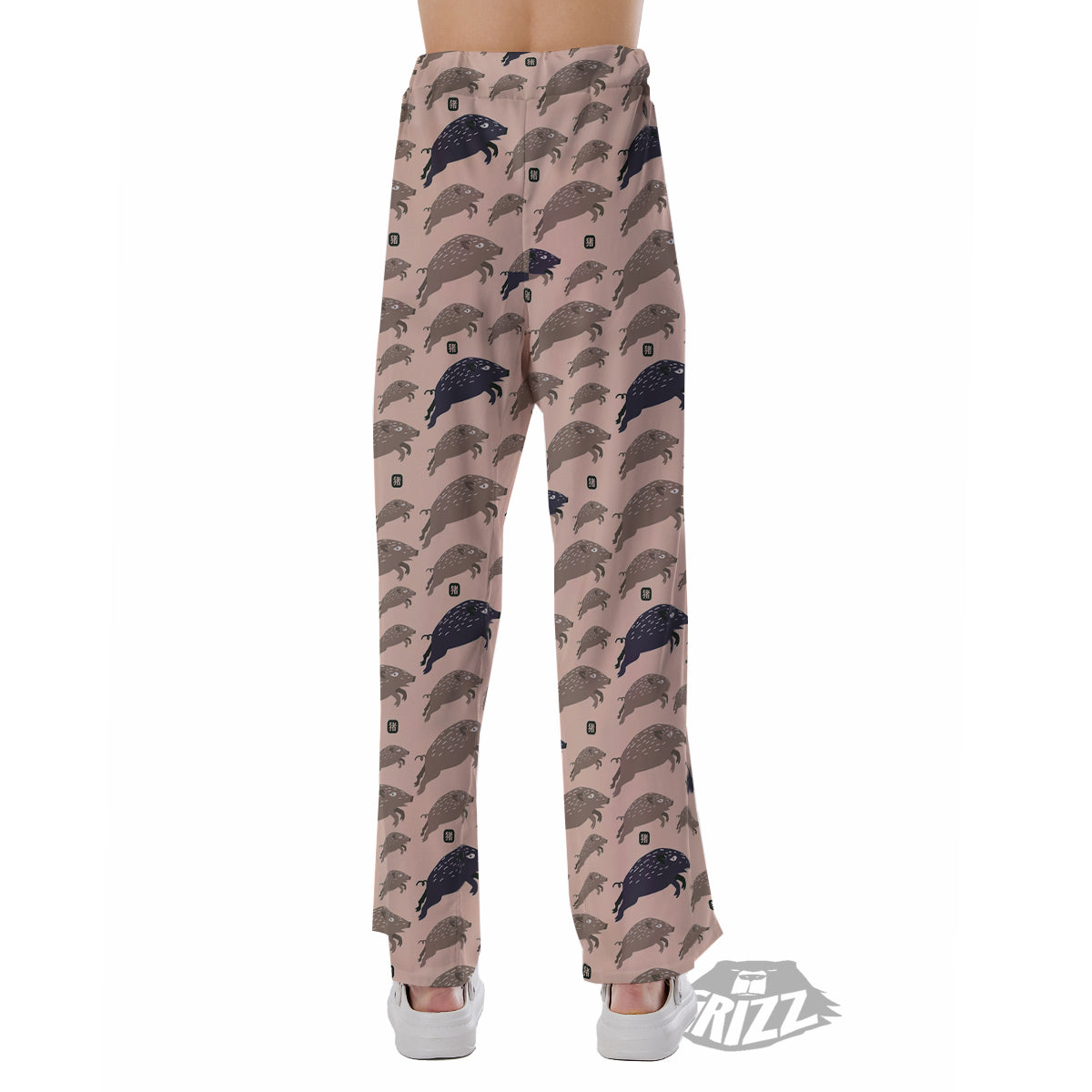 Boar Jumping Print Pattern Pajama Pants-grizzshop