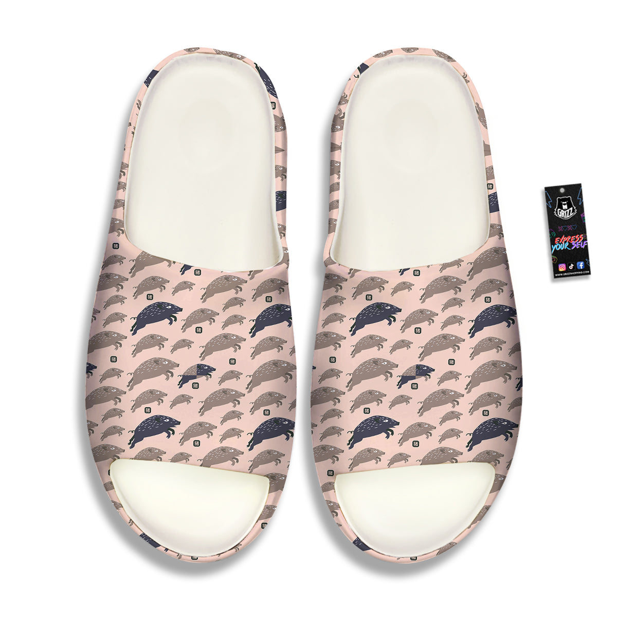 Boar Jumping Print Pattern Sandals-grizzshop