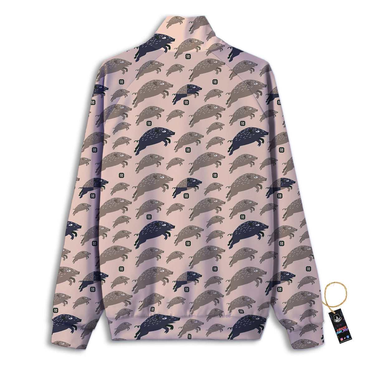 Boar Jumping Print Pattern Track Jacket-grizzshop