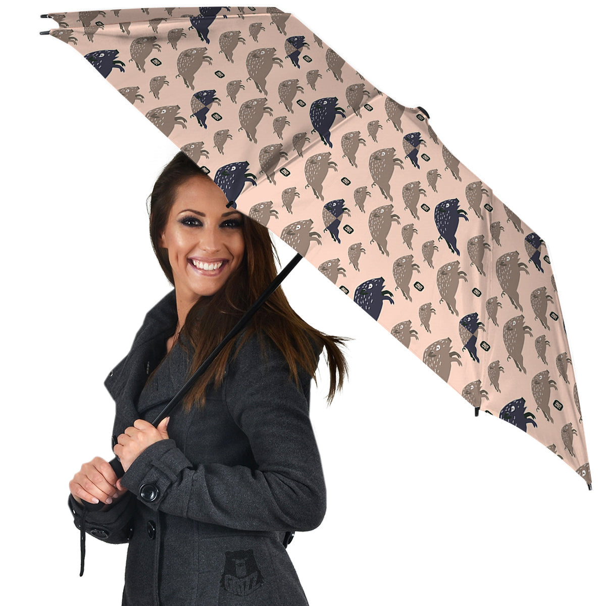 Boar Jumping Print Pattern Umbrella-grizzshop