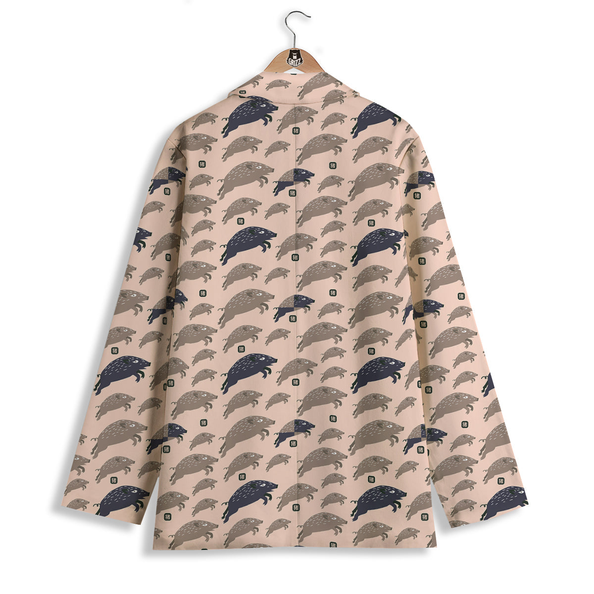 Boar Jumping Print Pattern Women's Blazer-grizzshop