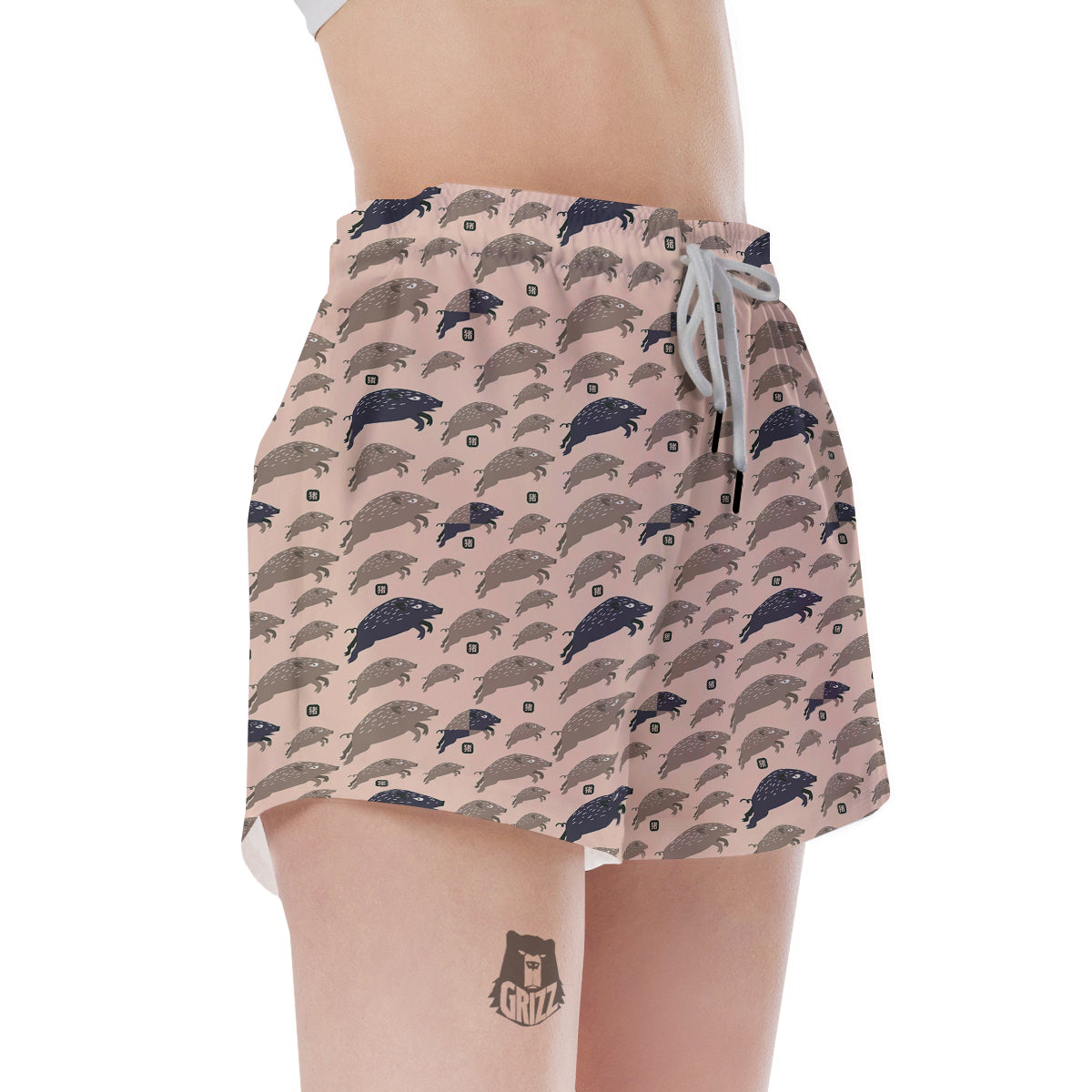 Boar Jumping Print Pattern Women's Shorts-grizzshop
