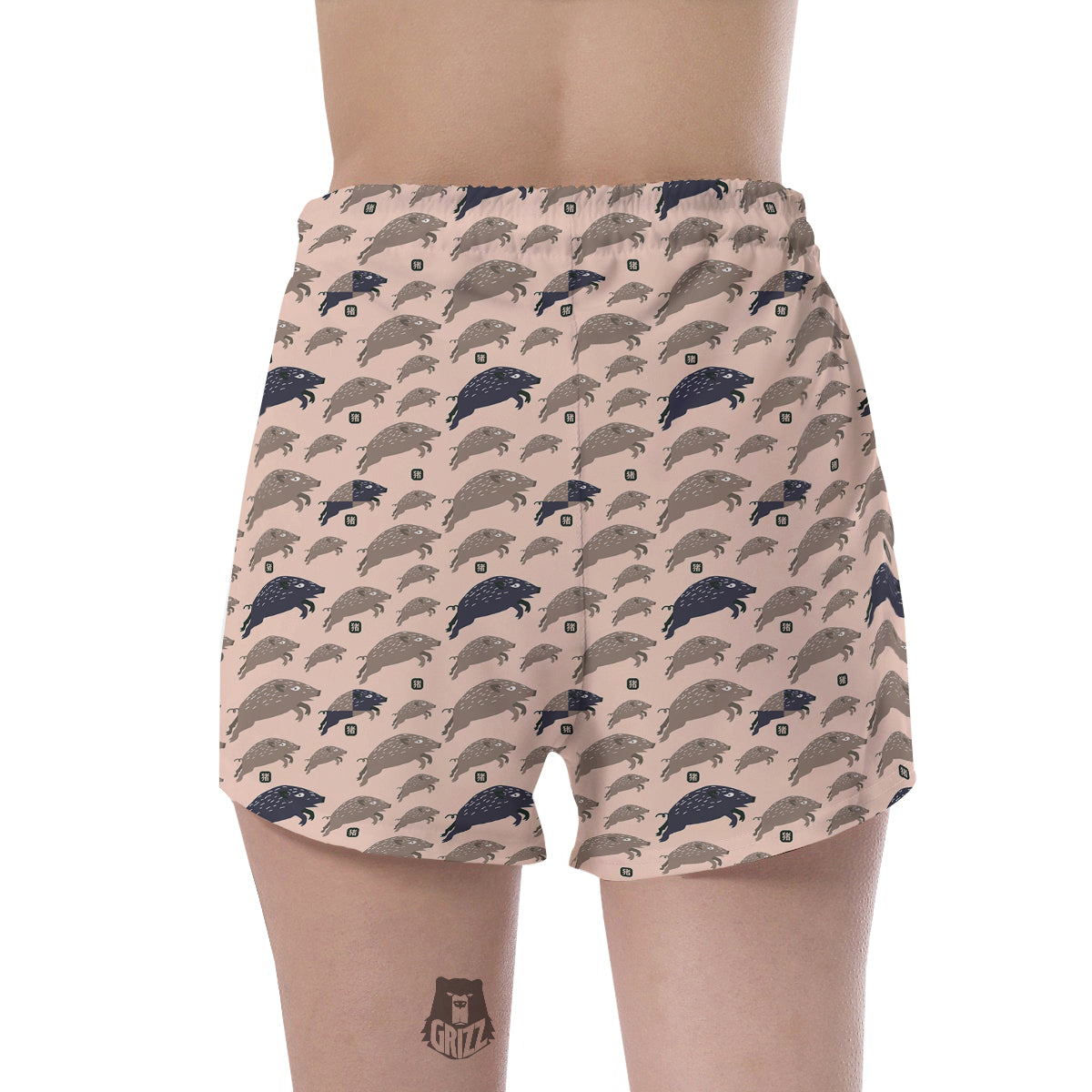 Boar Jumping Print Pattern Women's Shorts-grizzshop