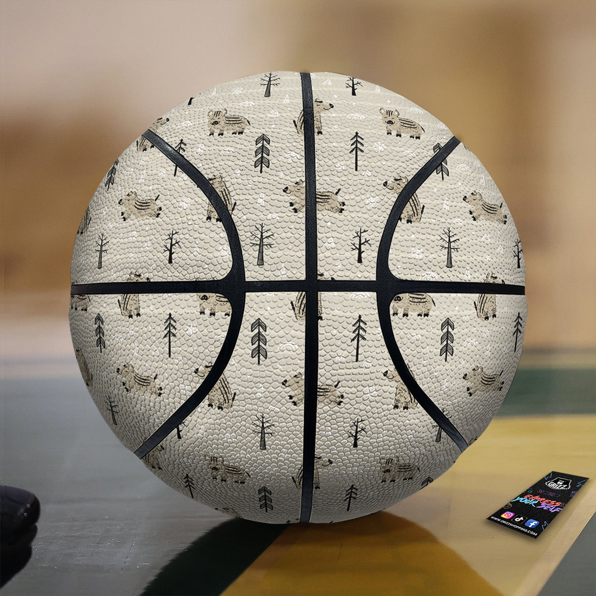 Boar Striped Print Pattern Basketball-grizzshop