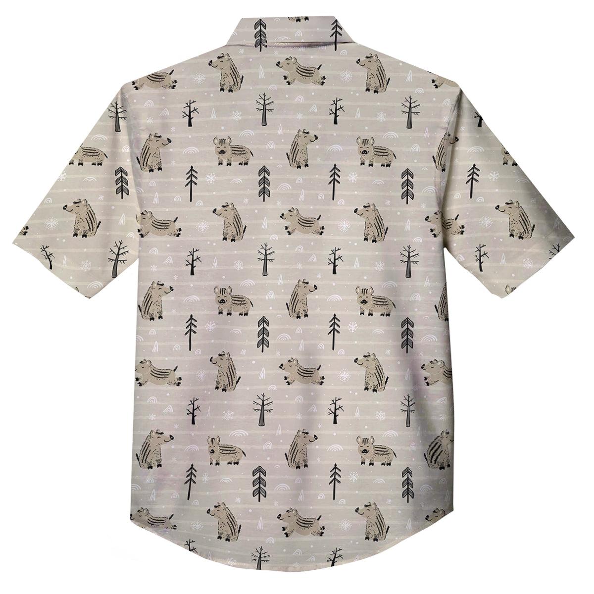 Boar Striped Print Pattern Button Up Shirt-grizzshop