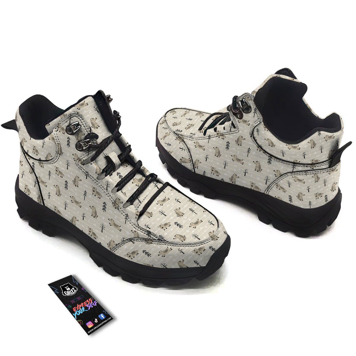 Boar Striped Print Pattern Hiking Shoes-grizzshop
