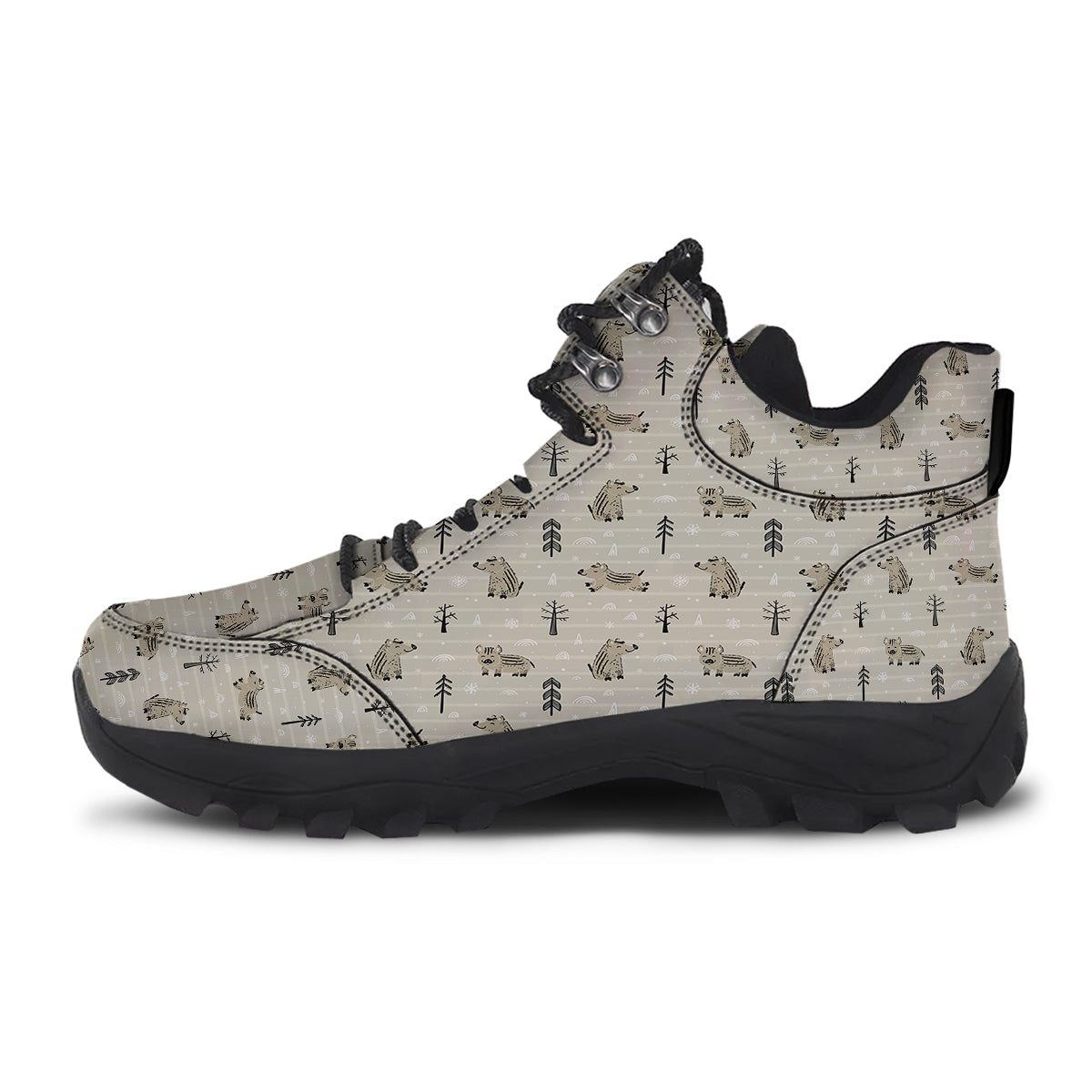 Boar Striped Print Pattern Hiking Shoes-grizzshop
