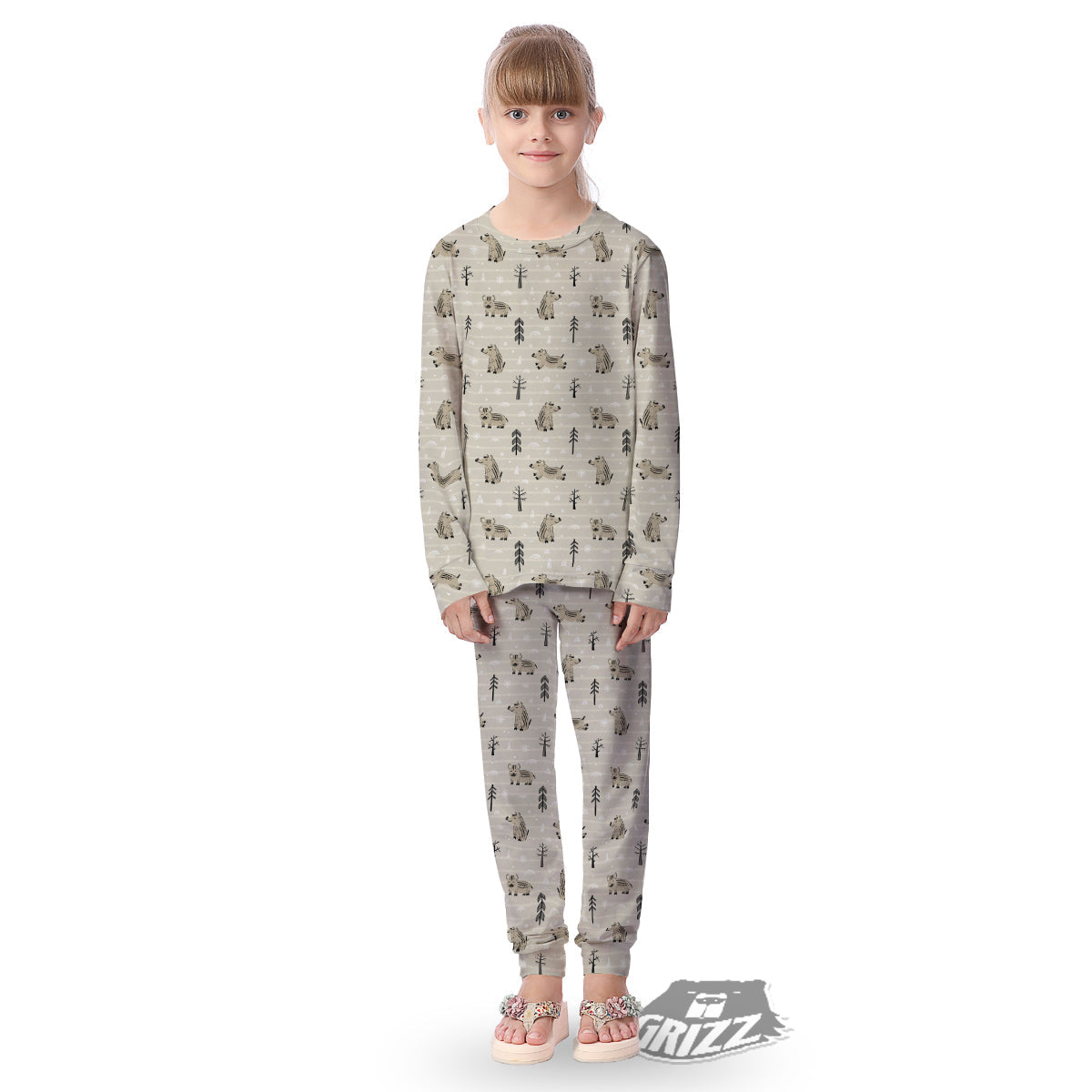 Boar Striped Print Pattern Kid's Pajamas-grizzshop