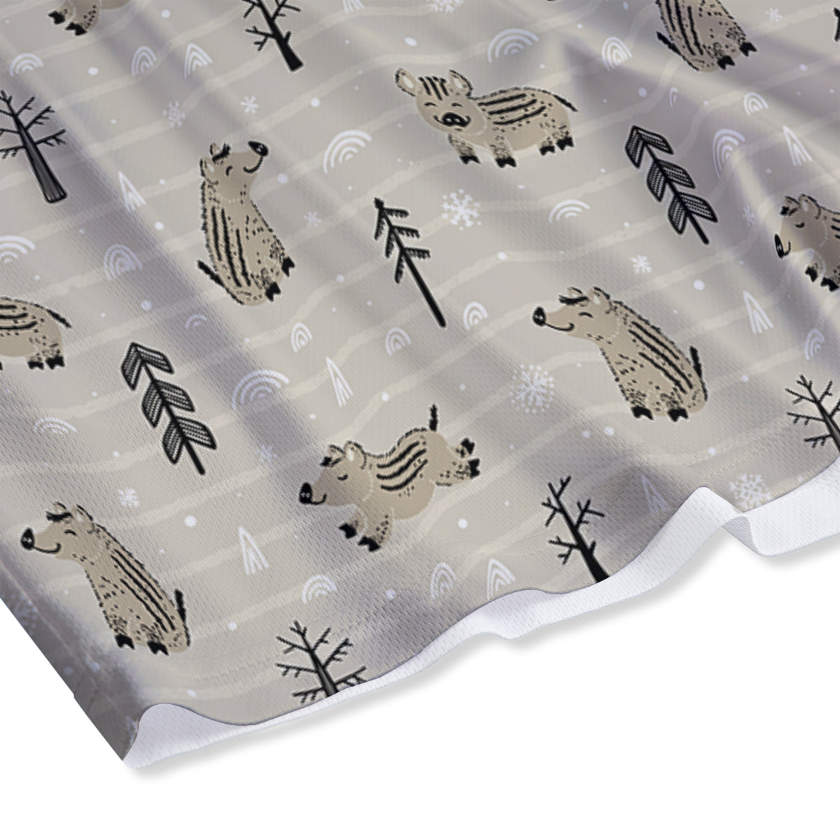 Dolphin And Waves Print Pattern Mesh Shorts