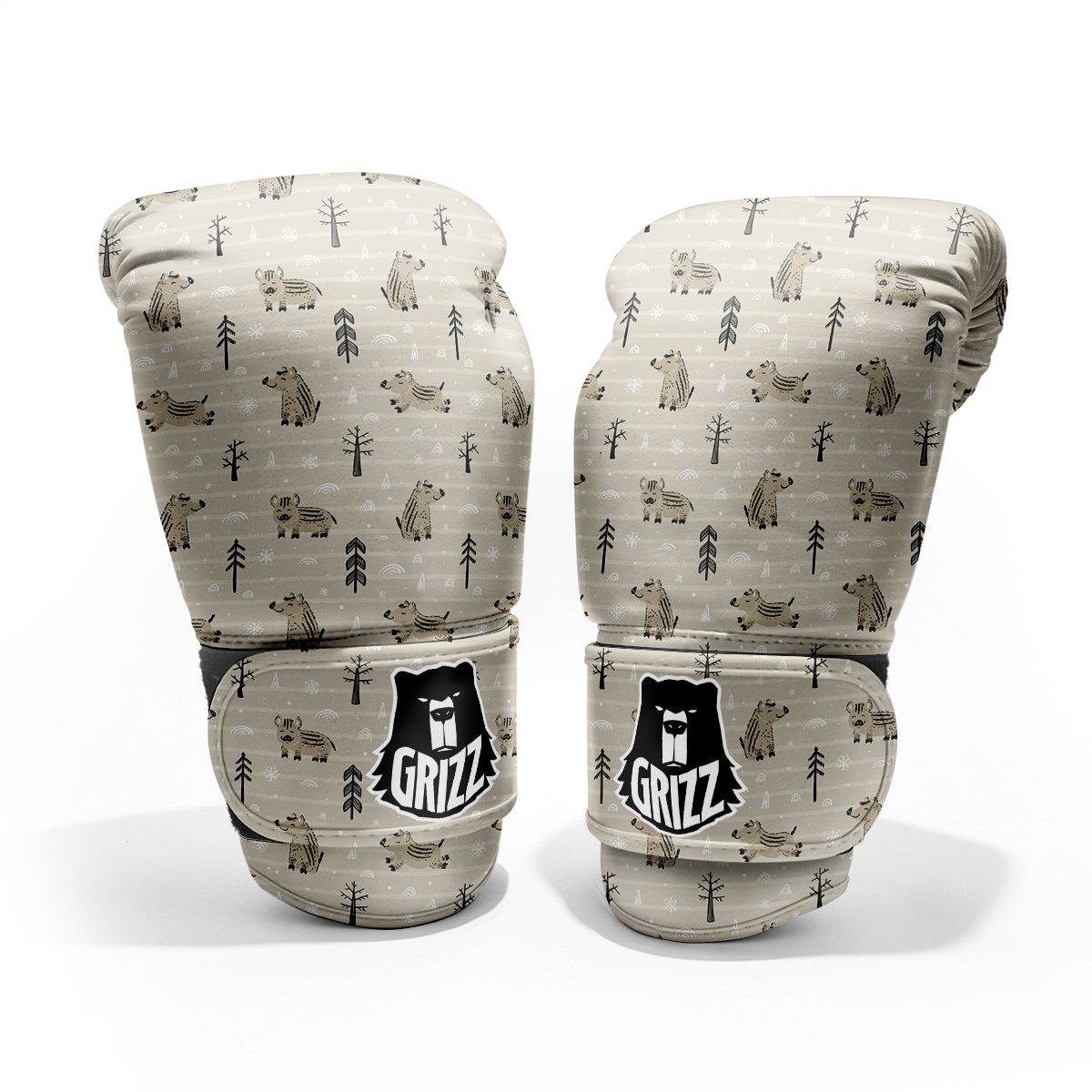 Boar Striped Print Pattern Pro Boxing Glove