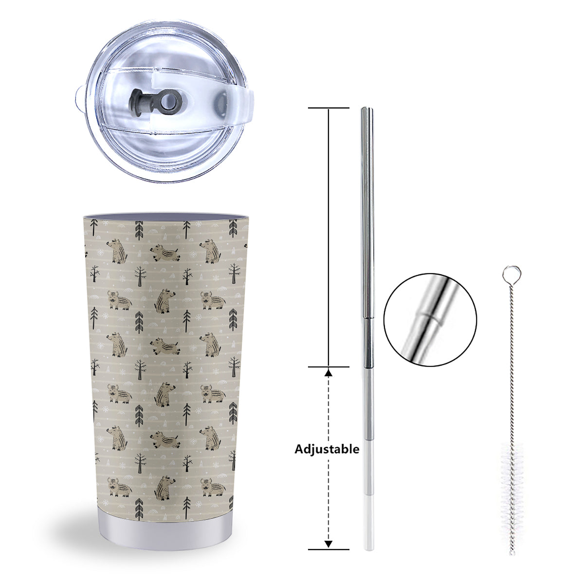 Boar Striped Print Pattern Tumbler-grizzshop