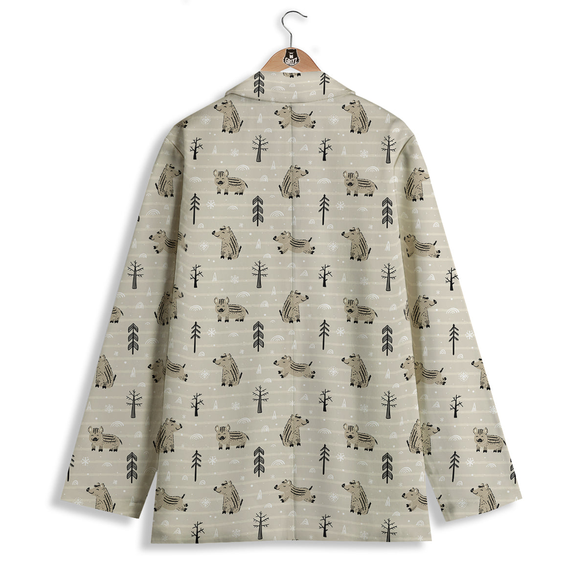 Boar Striped Print Pattern Women's Blazer-grizzshop