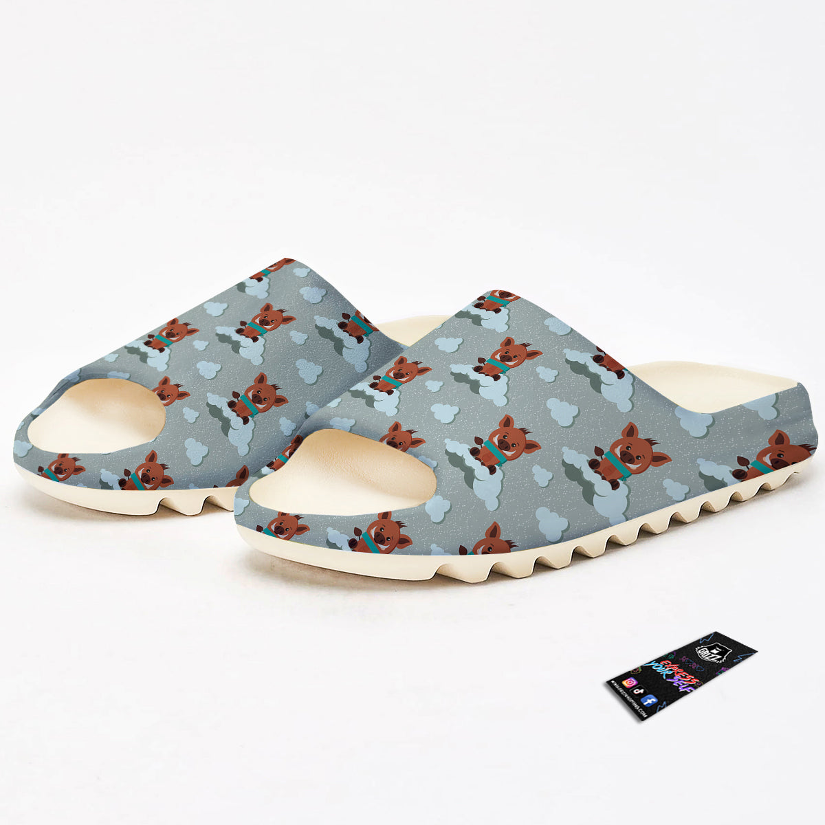 Boar And Cloud Print Pattern Sandals-grizzshop