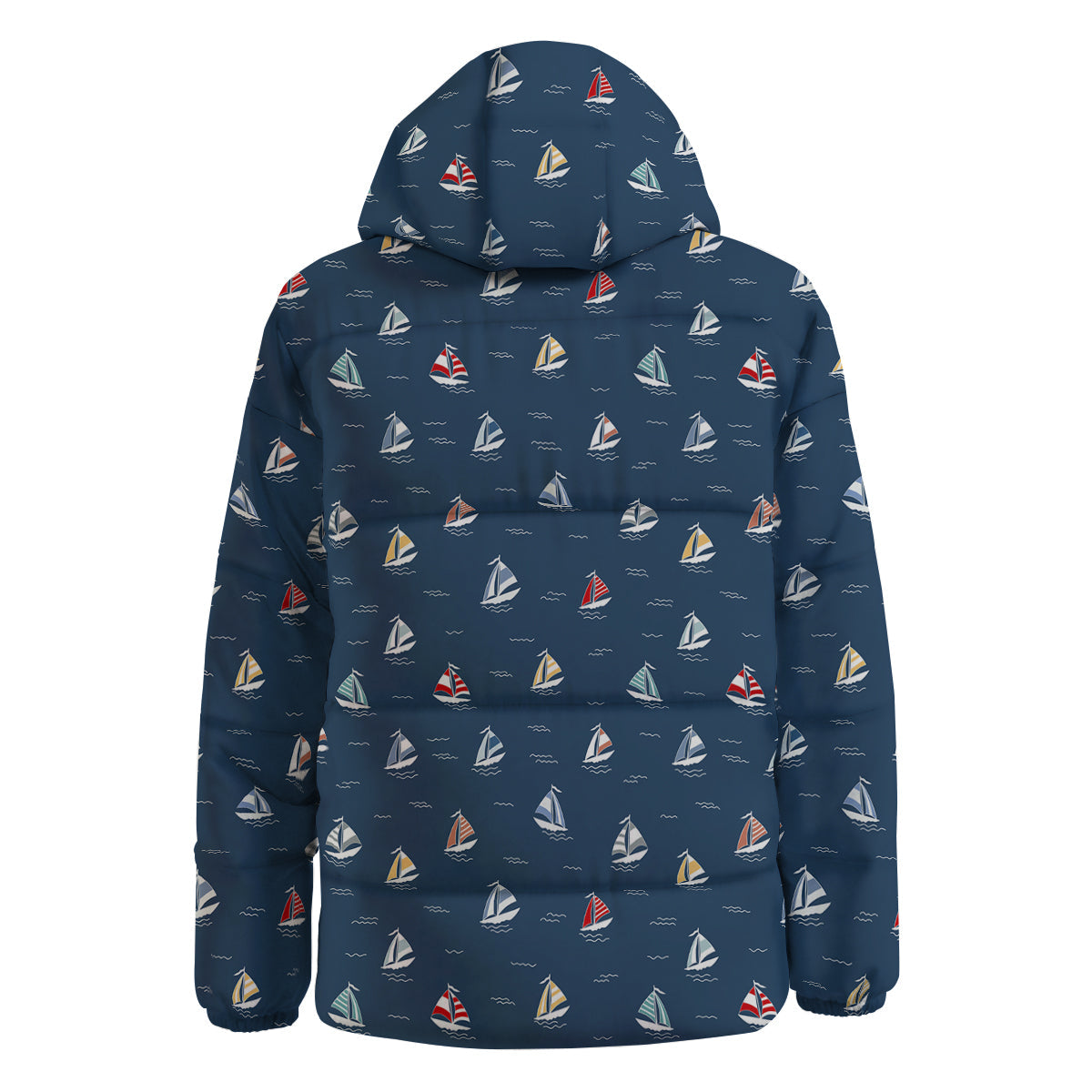 Boat Colorful Print Pattern Down Jacket-grizzshop