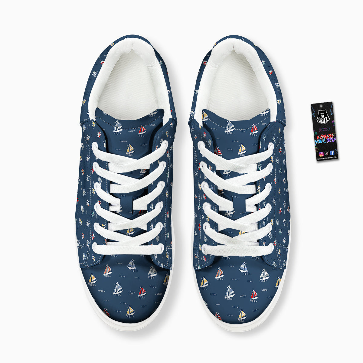 Boat Colorful Print Pattern Platform Shoes-grizzshop