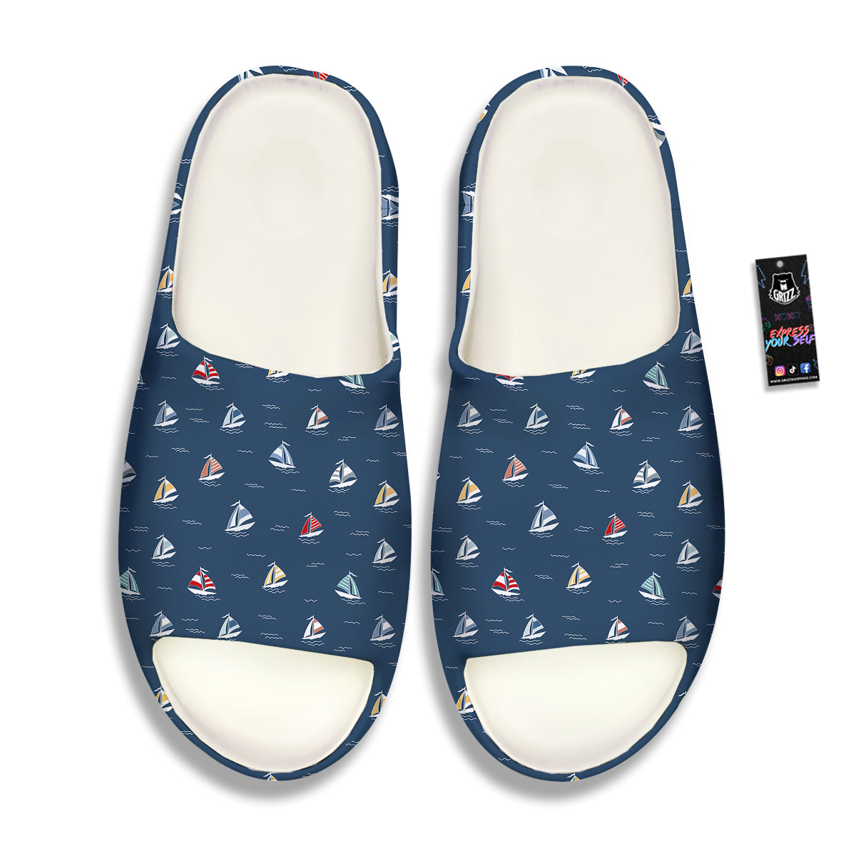 Boat Colorful Print Pattern Sandals-grizzshop