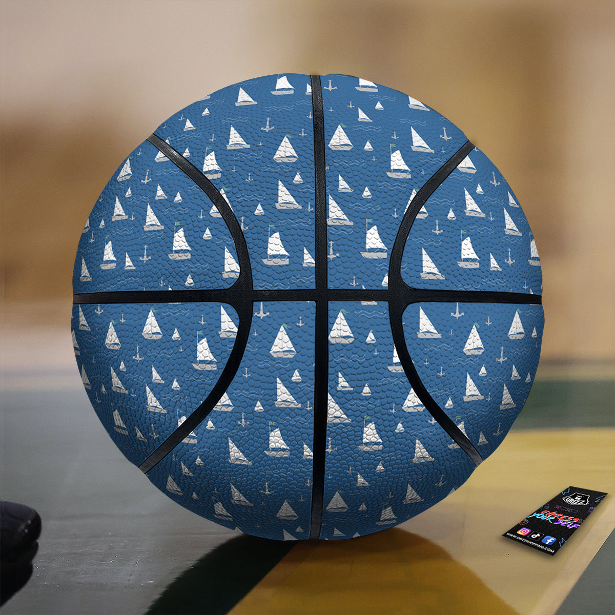 Boat Drawing Print Pattern Basketball-grizzshop