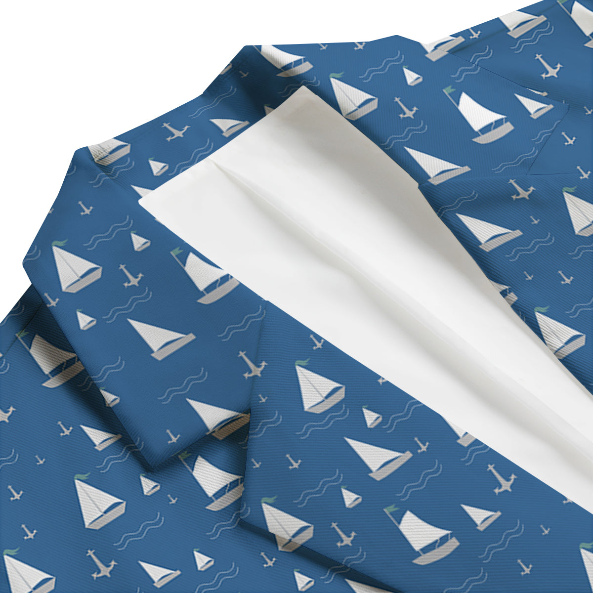 Boat Drawing Print Pattern Men's Blazer-grizzshop
