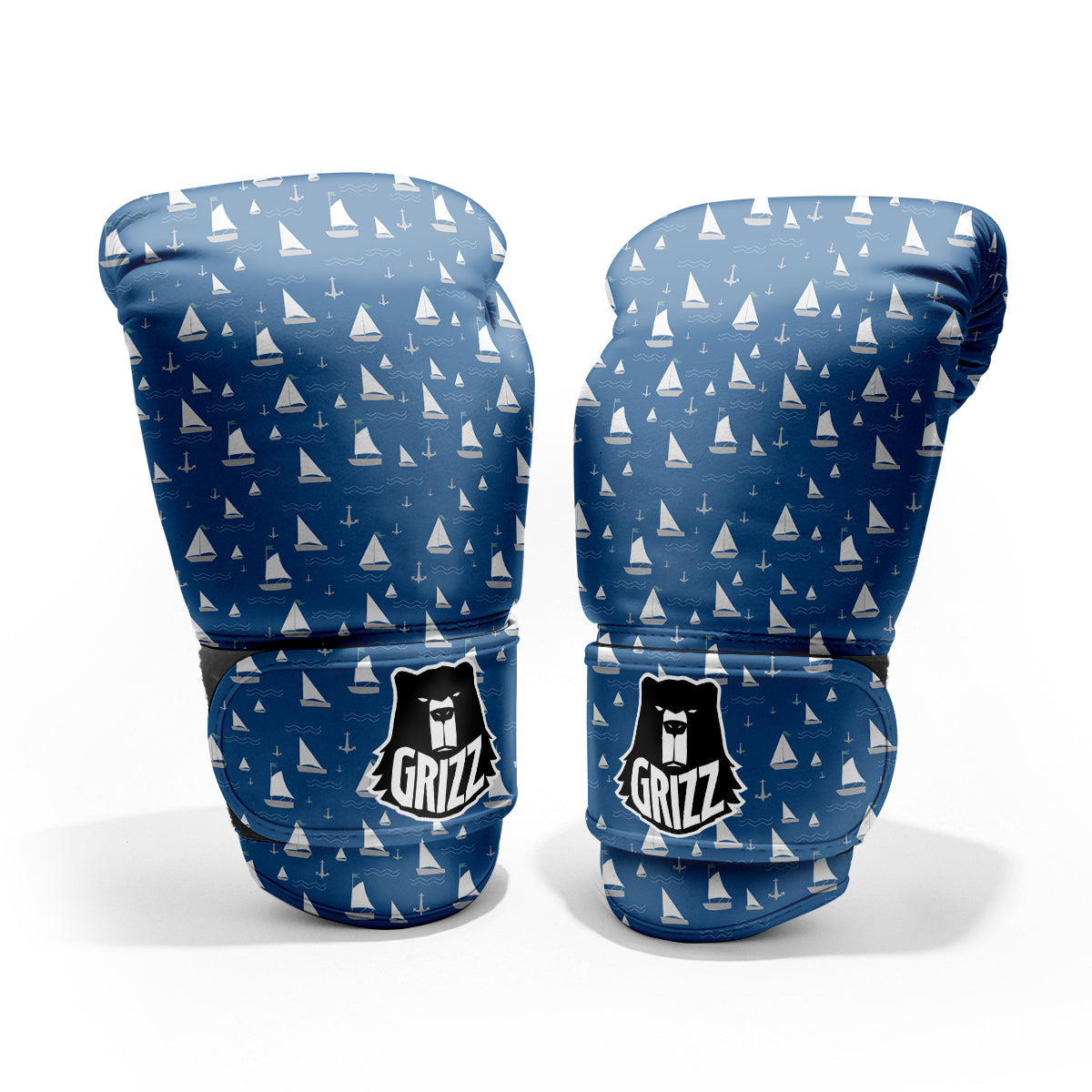 Boat Drawing Print Pattern Sparring Gloves-grizzshop