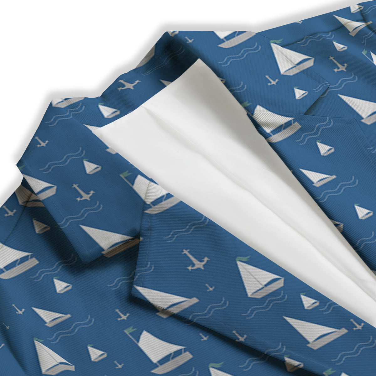 Boat Drawing Print Pattern Women's Blazer-grizzshop