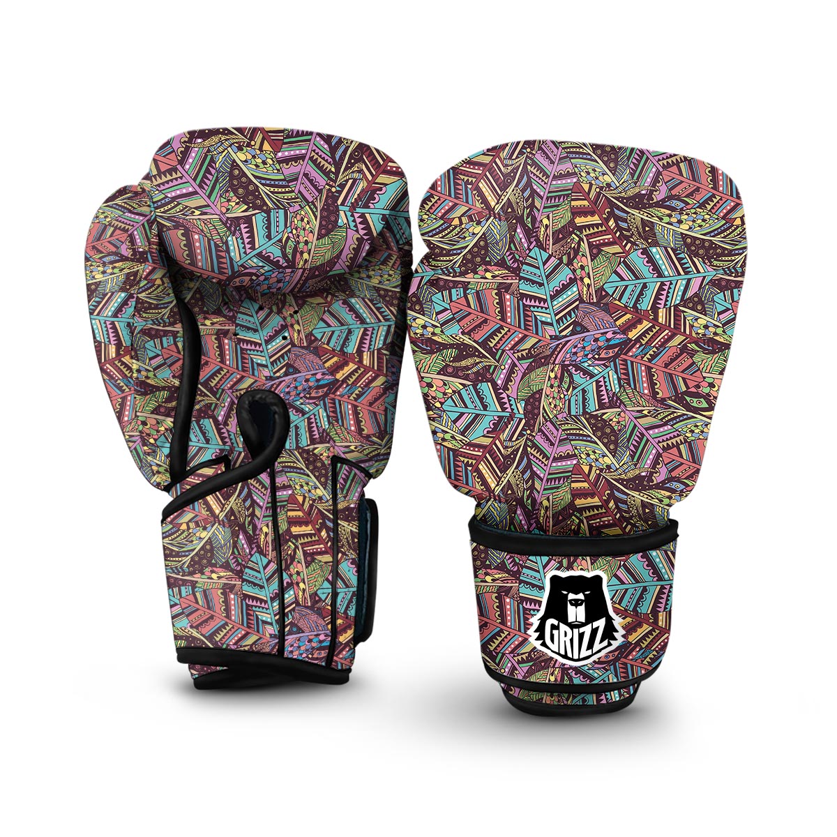 Bohemian Boho Pattern Print Boxing Gloves-grizzshop
